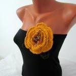 Crochet Accessories, Oxblood Crochet Brooch,..