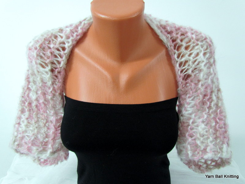 Knitted, White, Cream, Light Pink, Bolero Shoulder, Sleeves ,wedding Bridal, Bridesmaids And For Women
